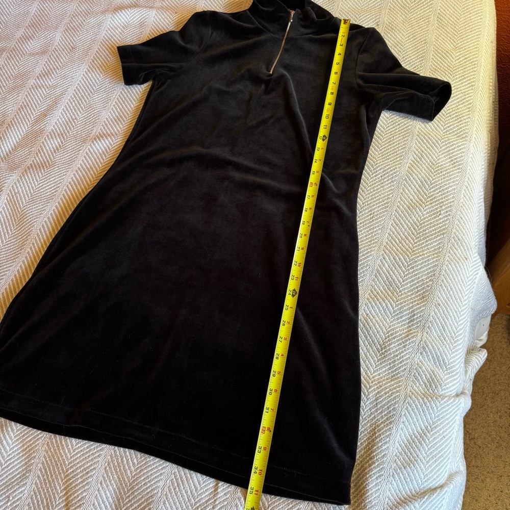 Vintage Energie Y2K '90s Velour Short Sleeve Mini Dress, Black, Size M - Picture 7 of 8